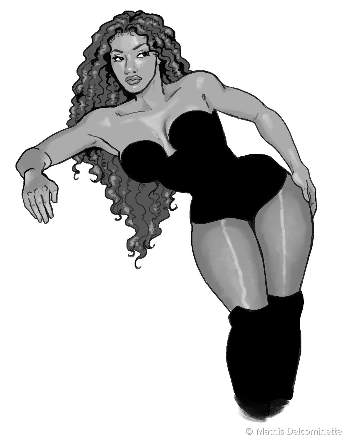 Pin-up — Illustration, par Mathis Delcominette